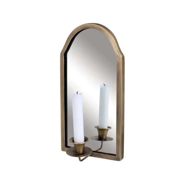 bougeoir mural en laiton doré et son miroir pour refléter la flamme de la bougie … tendance rétro éclairage naturel doux