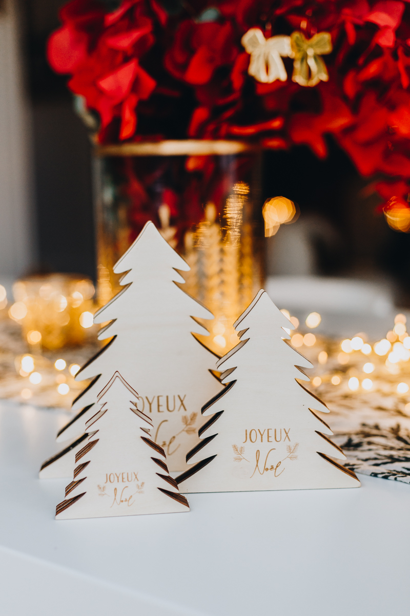 vase en bois sapin de noel pour branchages et fleurs séchés