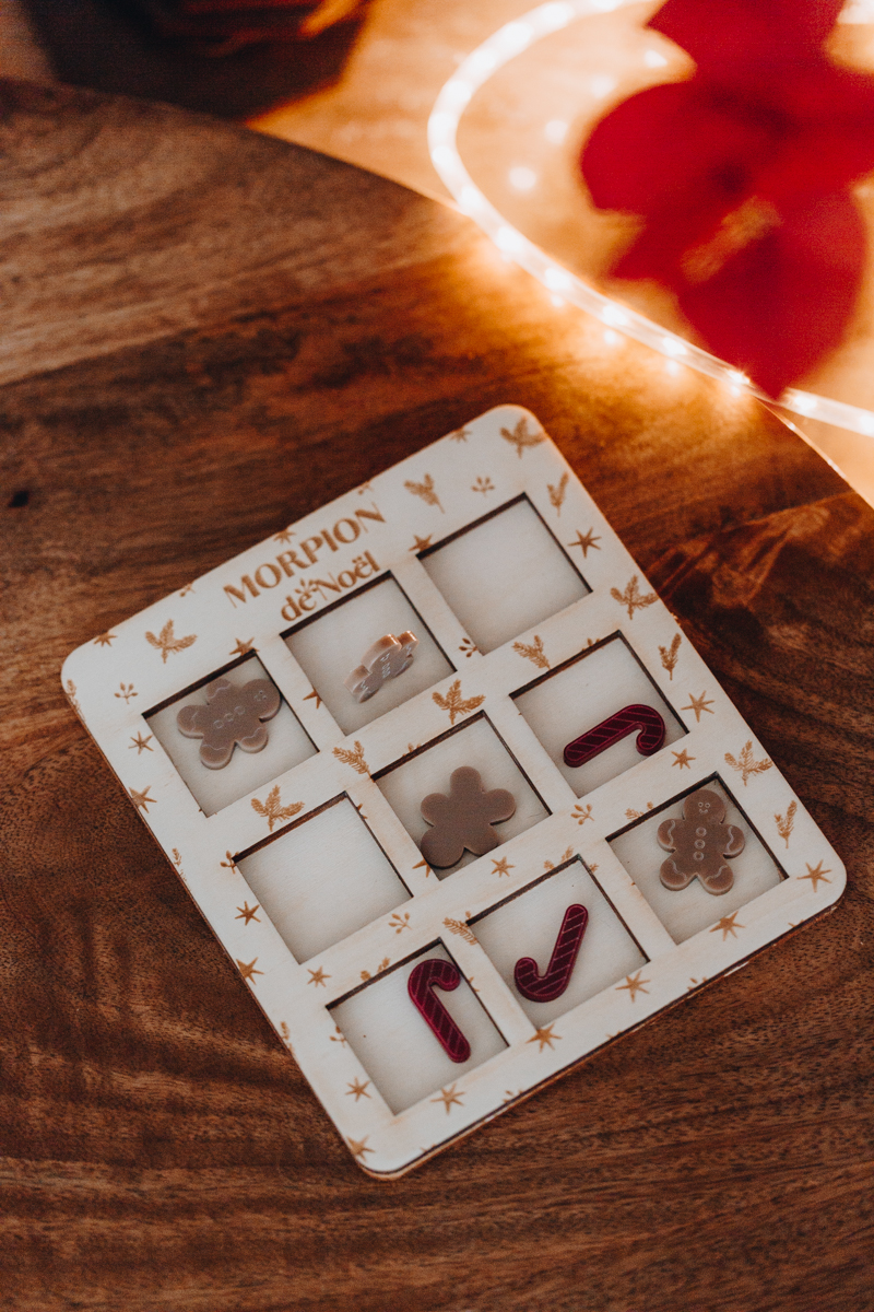 Morpion de Noël en bois