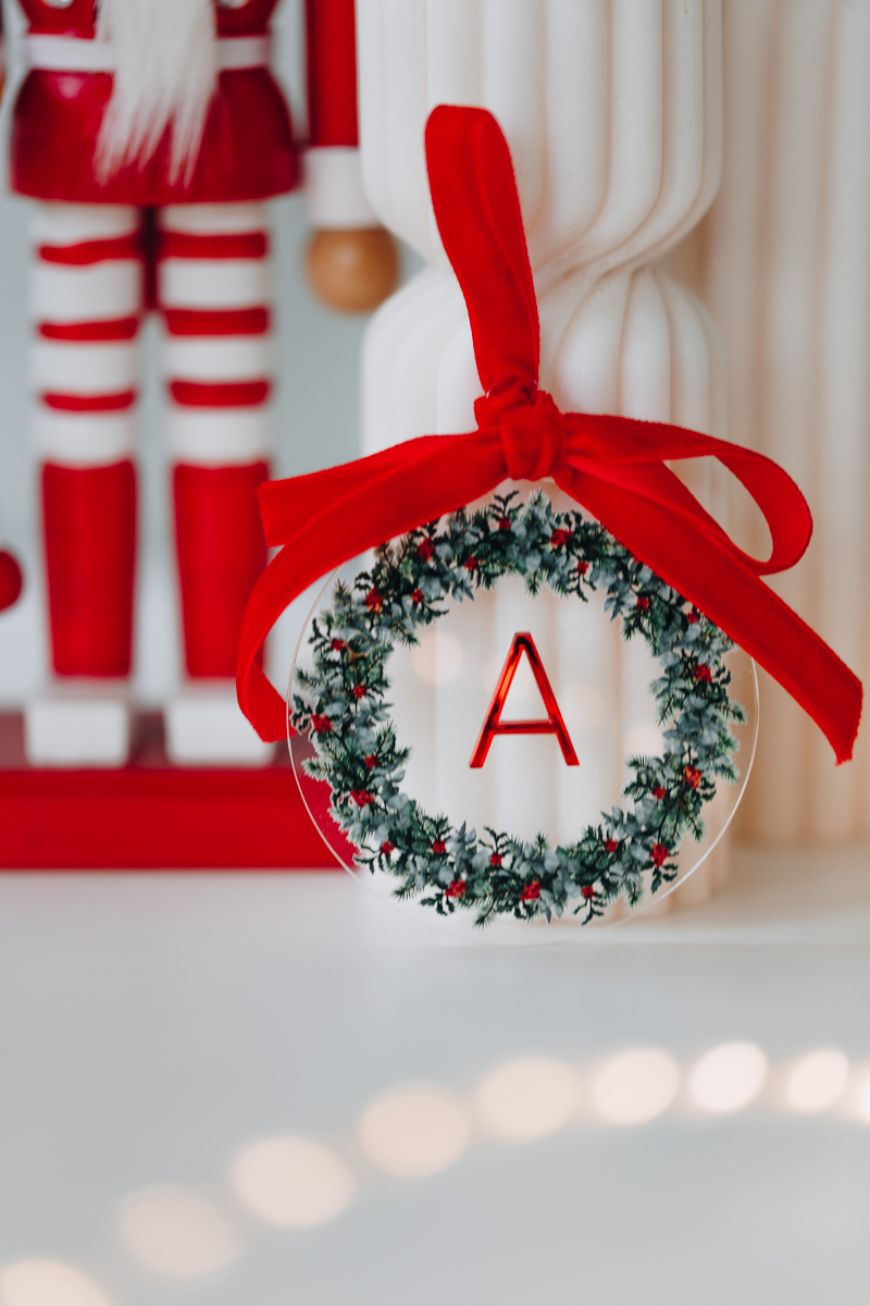 Suspension Couronne de Noël en plexi à personnaliser